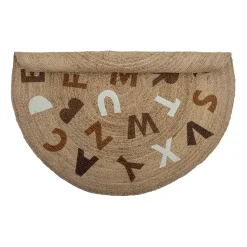 Dinne jute rug Ø130 cm, Alphabet