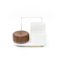 Do-Dish Caddy PLUS dish soap pump with storage, Dark wood