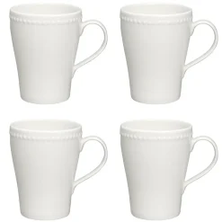 Dots mug 35 cl 4-pack, Creamy white