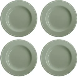 Dots plate 28 cm 4-pack, Green