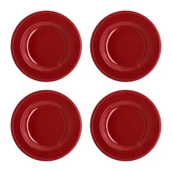 Dots plate 28 cm 4-pack, Red