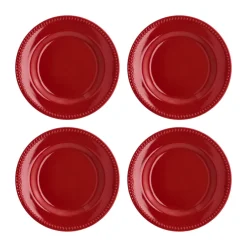 Dots small plate 22 cm 4-pack, Red
