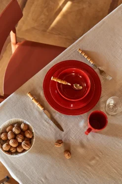 Dots small plate 22 cm 4-pack, Red
