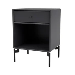 Dream bedside table, Anthracite 04, black lacquered legs