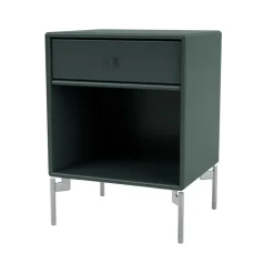 Dream bedside table, Black jade 163, chrome legs