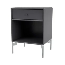 Dream bedside table, Coal 36, chrome legs