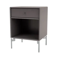 Dream bedside table, Coffee 35, chrome legs