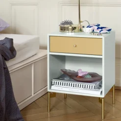 Dream bedside table, Fjord 02, base 3cm