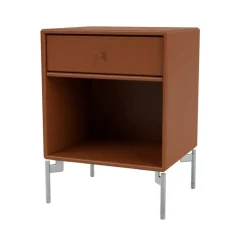 Dream bedside table, Hazelnut 146, chrome legs
