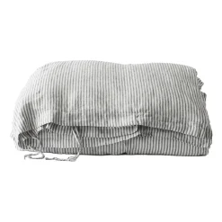Duvet cover linen 140x200 cm, Grey/white