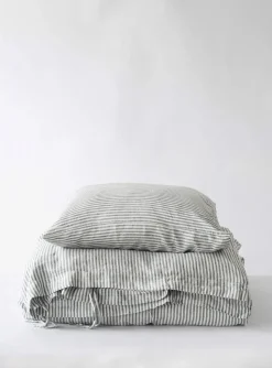 Duvet cover linen 150x200 cm, Grey/white