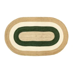 Elin striped oval jute rug 92x150 cm, Green