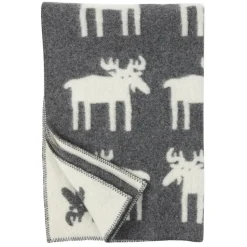 Elk wool blanket, grey 90x130 cm