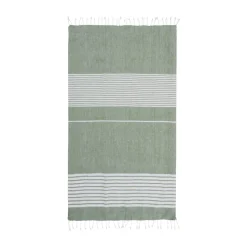 Ella hamam striped towel 90x170 cm, Green