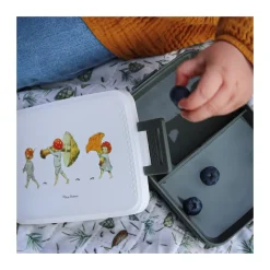 Elsa Beskow Tomtebobarnen lunch box 8x18.5 cm, Brown-white
