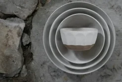 Ernst bowl stoneware, White-nature, Ø24 cm