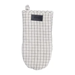 Ernst checkered oven mitt, Checkered nature-black