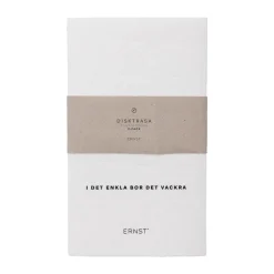 Ernst dishcloth quote/striped 2-pack, White