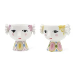 Eva candle holder Ø6.5 cm 2-pack, Yellow-lavender