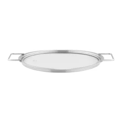 Eva Trio glass lid recycled stainless steel, Ø24 cm