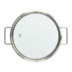 Eva Trio glass lid recycled stainless steel, Ø24 cm