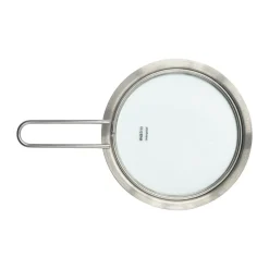 Eva Trio glass lid recycled stainless steel, Ø16 cm
