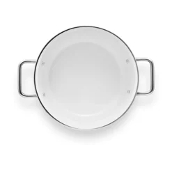Eva Trio White Line Slip-Let ceramic cookware set 3 pieces, Stainless steel