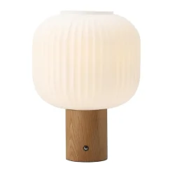 Fair portable table lamp, Frosted glass-ash