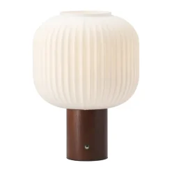 Fair portable table lamp, Frosted glass-dark stained ash
