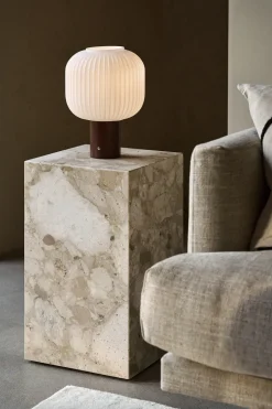 Fair portable table lamp, Frosted glass-dark stained ash