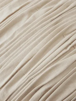 Falda smocked bolster cylinder cushion, Undyed