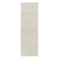 Fawn wool carpet white, 80x240 cm