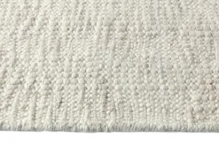 Fawn wool carpet white, 80x240 cm