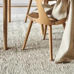 Fawn wool carpet white, 200x300 cm