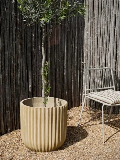 Fiber flower pot Ø50 cm, Antique beige