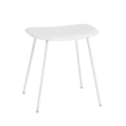 Fiber stool, White, white steel stand