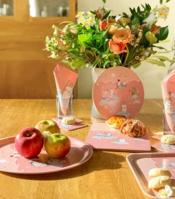 Fiske Moomin summer 2022 coaster 4-pack, Pink