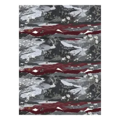 Fjällvandring oilcloth, grey-burgundy
