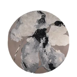 Floreo rug Ø200 cm, White-grey