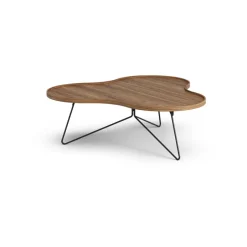 Flower mono table Special Edition 107x114 cm, H39 cm-lacquered walnut-black lacquered steel