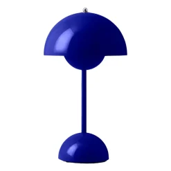 Flowerpot portable table lamp VP9, Cobalt blue
