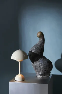 Flowerpot portable table lamp VP9, grey beige
