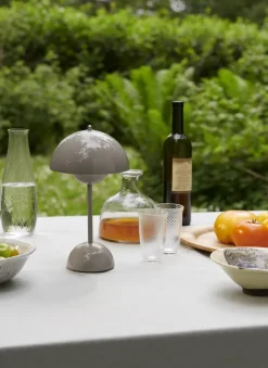 Flowerpot portable table lamp VP9, grey beige