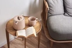 Foldable Tray Table Ø 45 cm, Oak