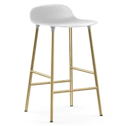 Form barstool bronze legs 65 cm, White