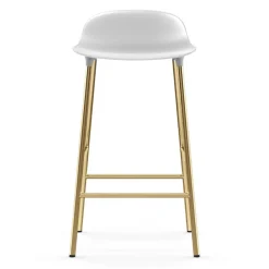 Form barstool bronze legs 65 cm, White