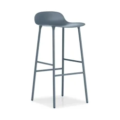 Form Barstool high, Blue, blue-lacquered steel legs