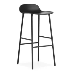 Form barstool metal legs 75 cm, Black