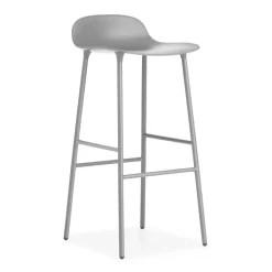 Form barstool metal legs 75 cm, Grey