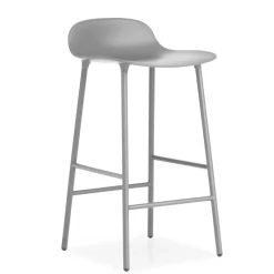 Form barstool metal legs, Grey